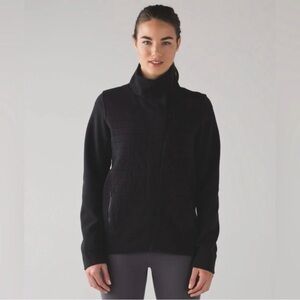 Lululemon‎ Women's Fleece Be True Asymmetrical Mock Neck Jacket Black Sz 6